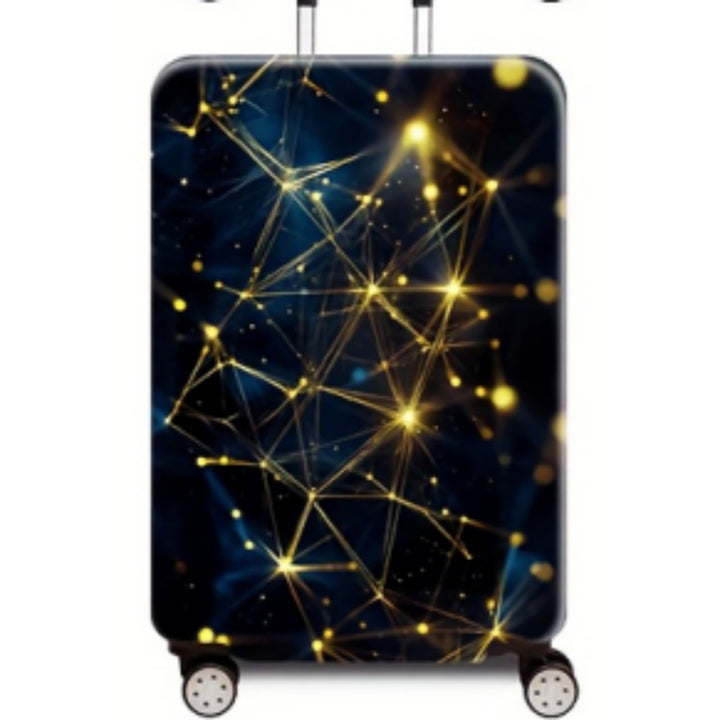 Women Hard Shell Travel Suitcase with Futuristic Network Design Bowlift