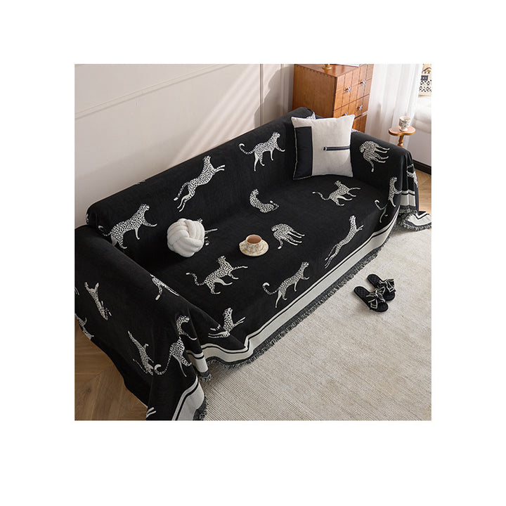 Artistic Leopard-Print Sofa Throw Blanket