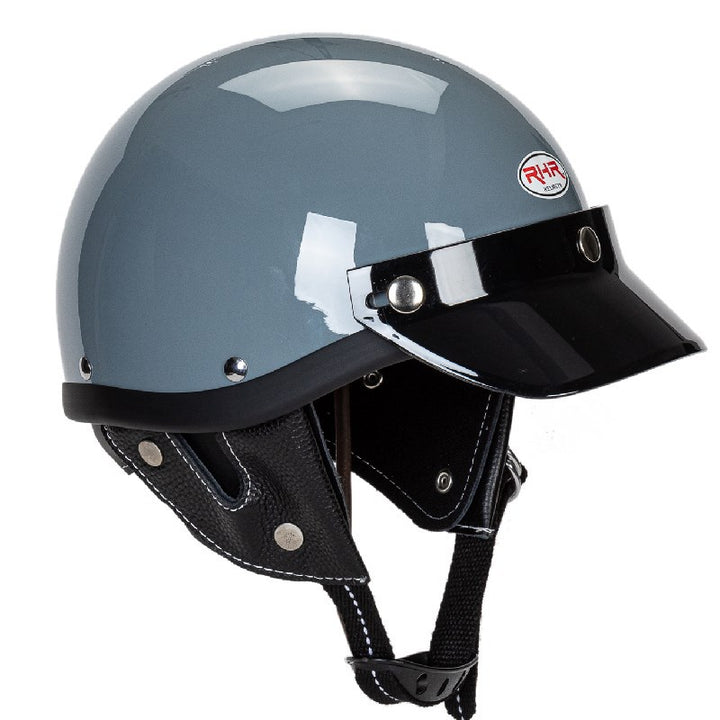 Classic Motorcycle Half-Helmet with Visor Bowlift