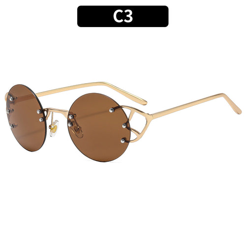 Geometric Round Frame Sunglasses