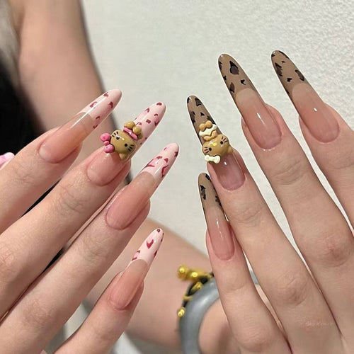 Decorative Animal-Themed Press-On Nail Extensions Bowlift