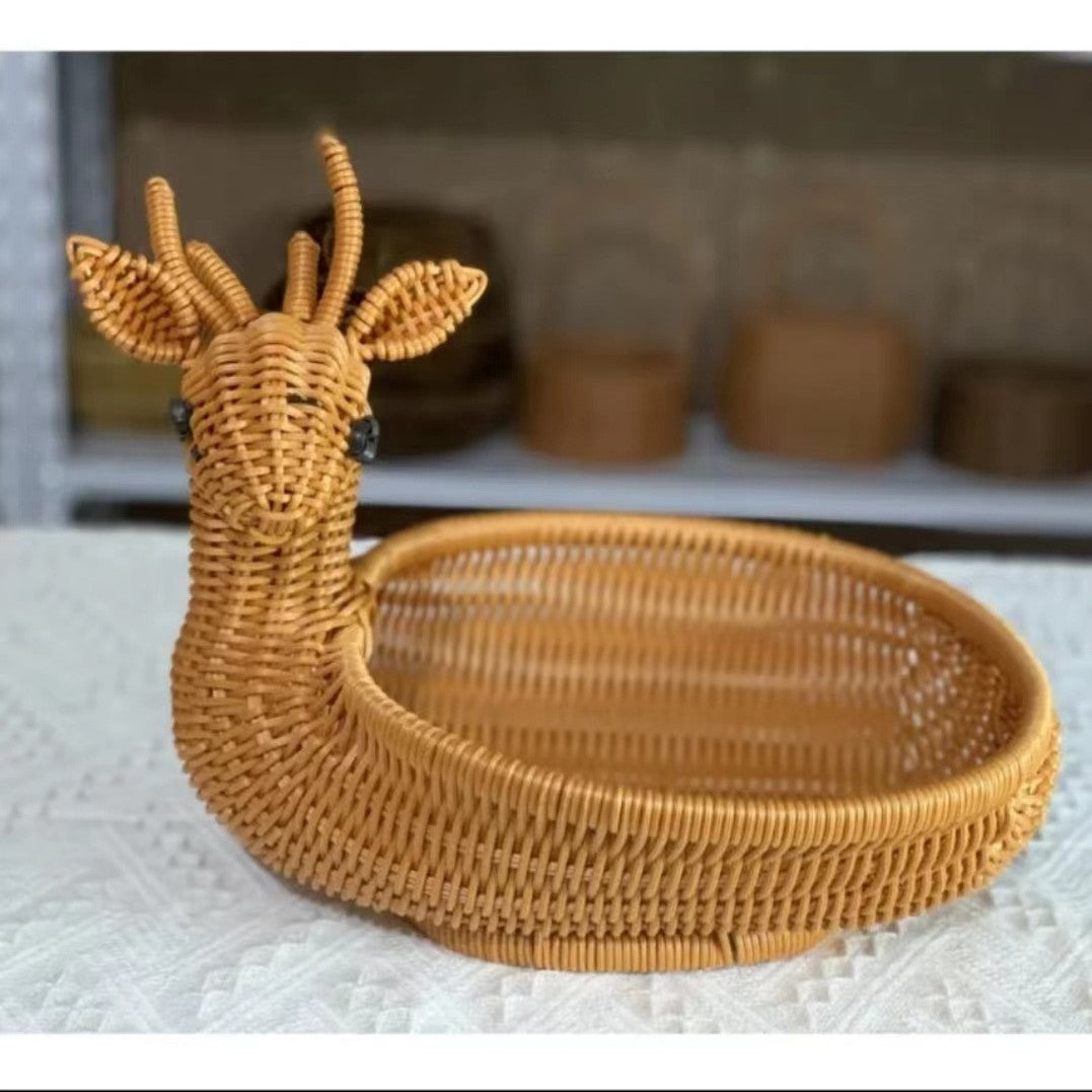 Cute Bunny-Shaped Woven Storage Basket Bowlift