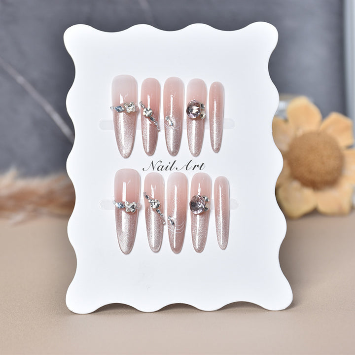 Luxury Rhinestone-Embellished Stiletto Press-On Nails Bowlift