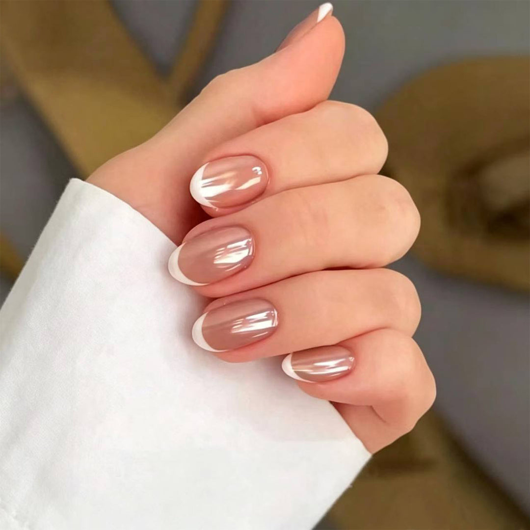 Elegant French Tip Nail Art Set Bowlift