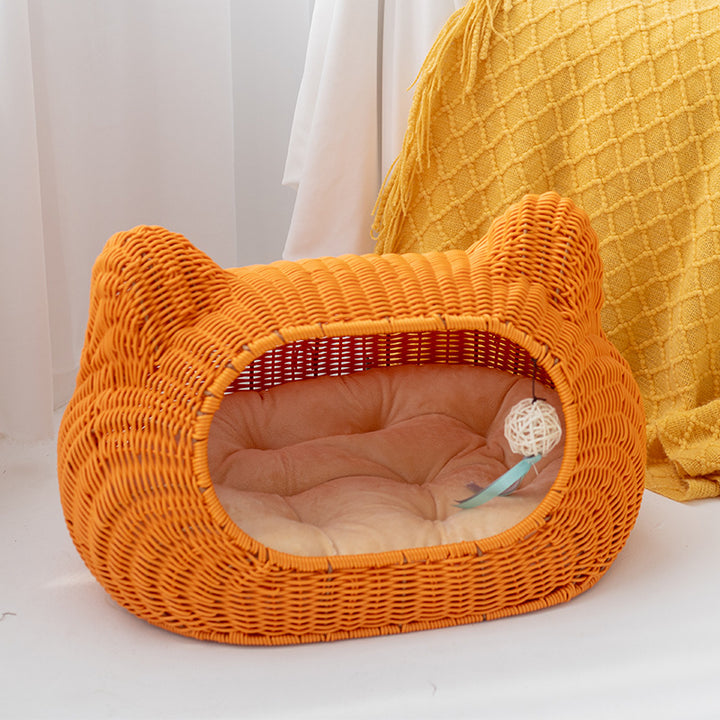 Rattan Cat Cave Bowlift