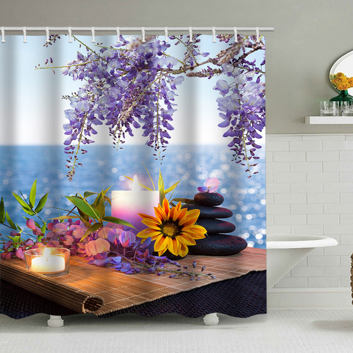 Tranquil Zen Nature Shower Curtain Bowlift
