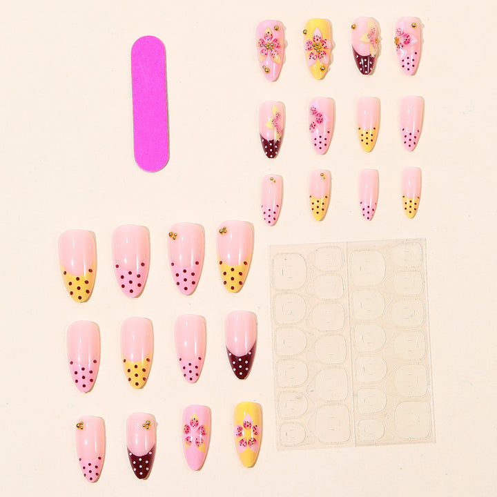 Decorative Floral Accent Nail Art Bowlift
