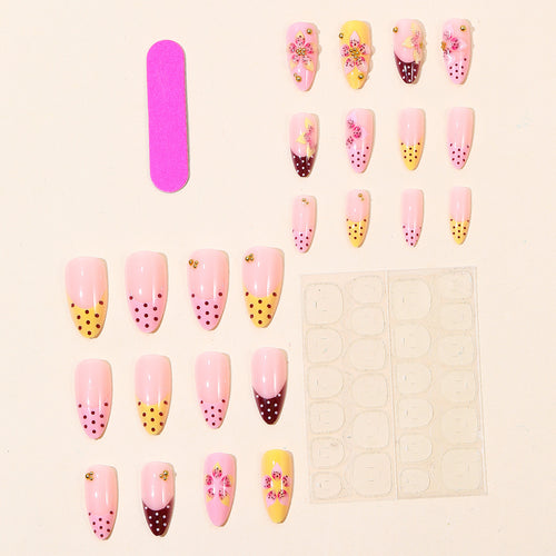 Decorative Floral Accent Nail Art Bowlift