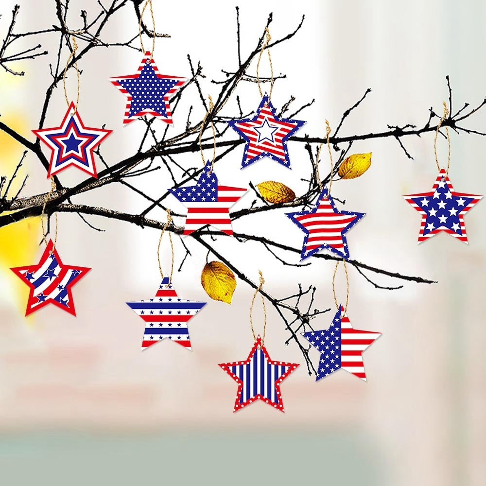 Independence Day layered star-shaped hanging party garland and tabletop decorations Bowlift