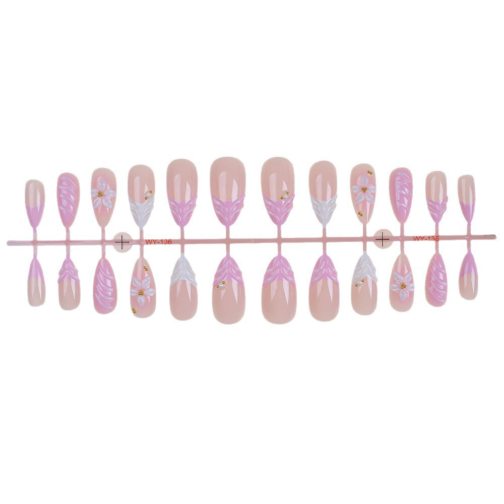 Floral Embellished Press-On Nail Set Bowlift
