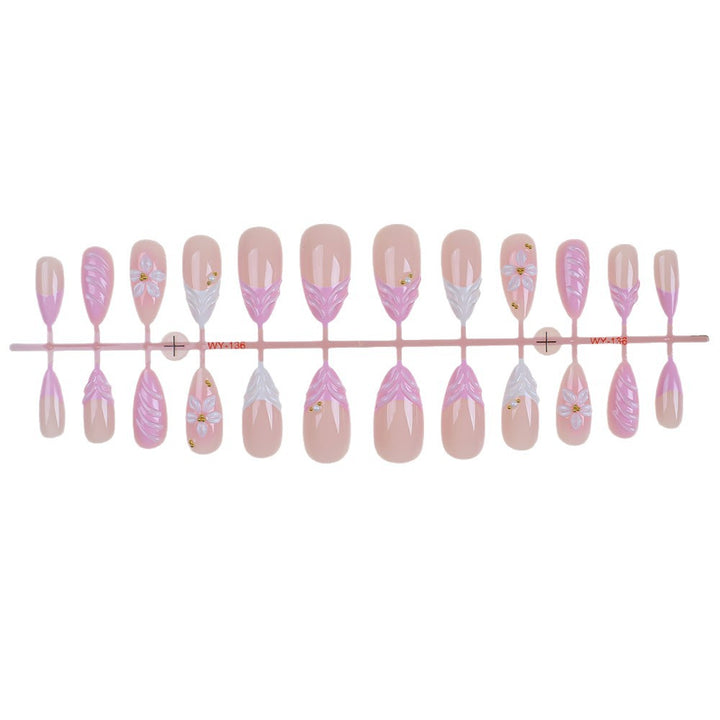 Floral Embellished Press-On Nail Set Bowlift