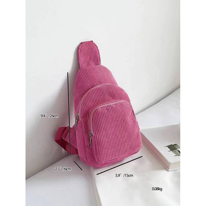 WoMulti-Compartment Corduroy Sling Bag Bowlift