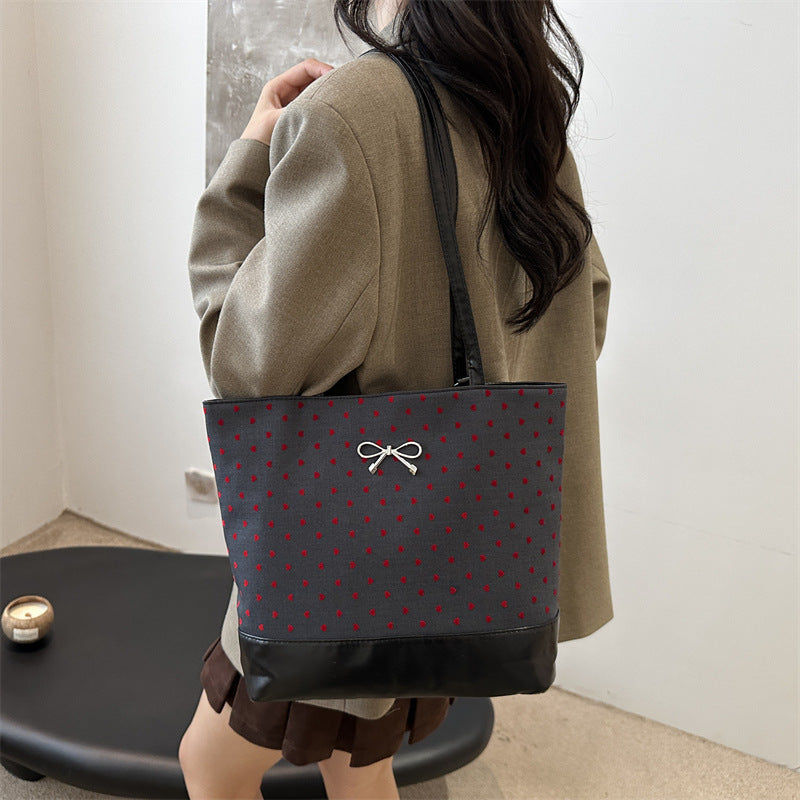 Heart-Embellished Canvas Tote Bag Bowlift