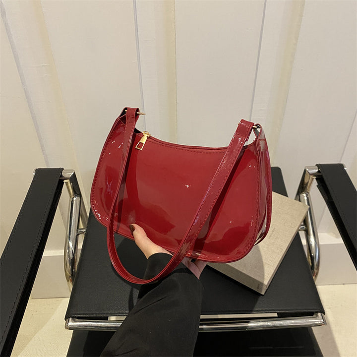 Chic Patent Leather Shoulder Bag Bowlift