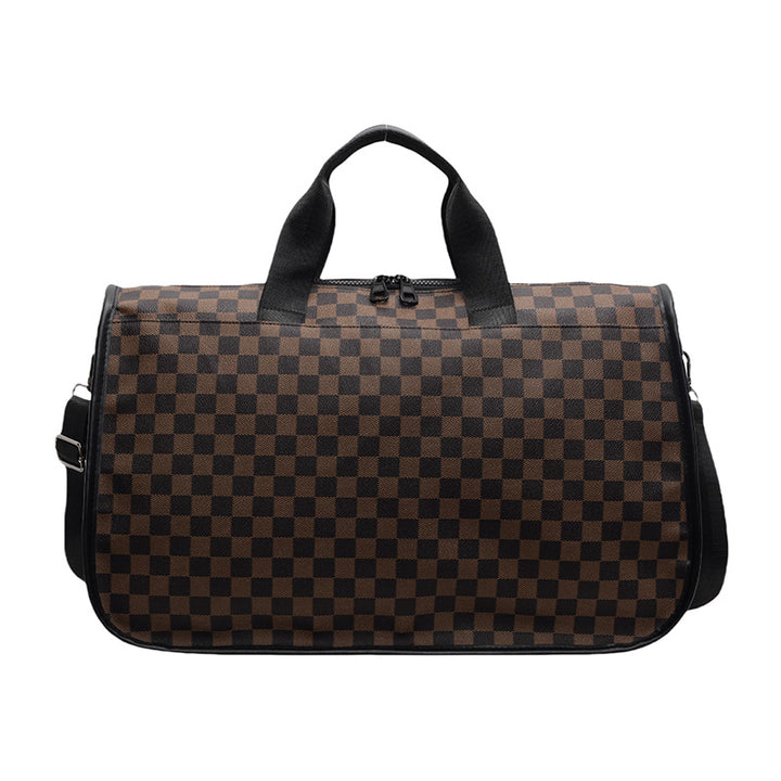 Stylish Checkerboard Travel Duffel Bag Bowlift