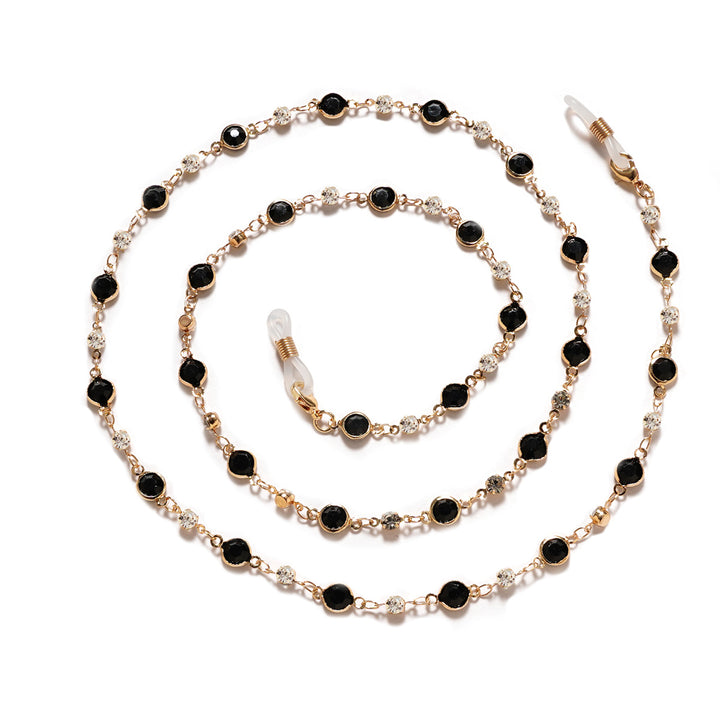 Elegant Rhinestone and Gemstone Eyewear Chain Bowlift