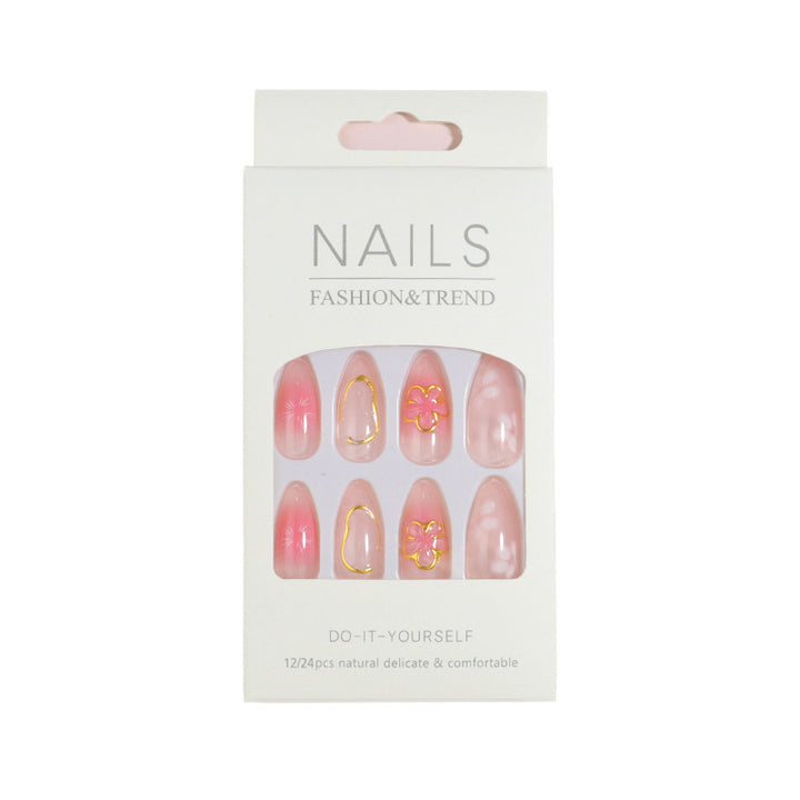 Premium Press-On Nail Set with Decorative Accents Bowlift