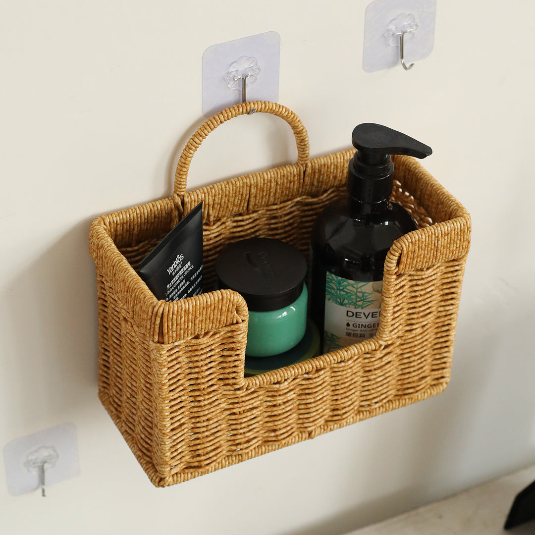 Unisex Handwoven Storage Basket with Practical Carrying Handle Bowlift
