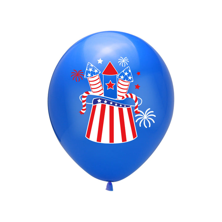Unisex latex balloon printed with patriotic USA heart and lettering design Bowlift