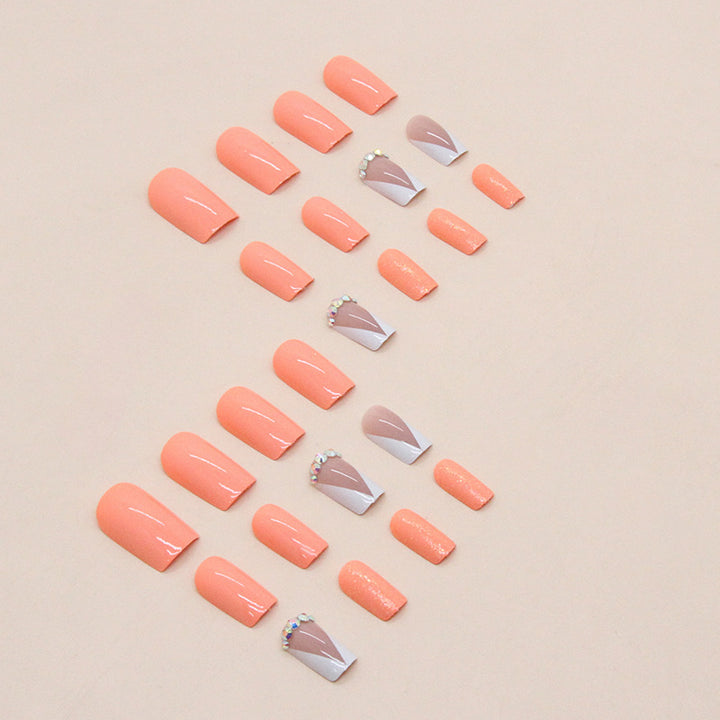 Elegant Crystal-Studded Press-On Nail Tips Bowlift