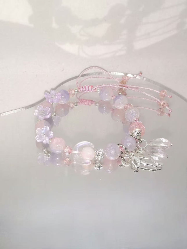 Handmade Floral Bead Charm Bracelet Bowlift