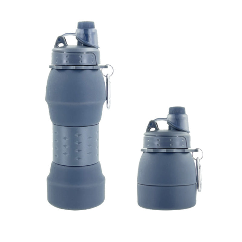 Women's collapsible silicone drinking bottle with practical clip Bowlift