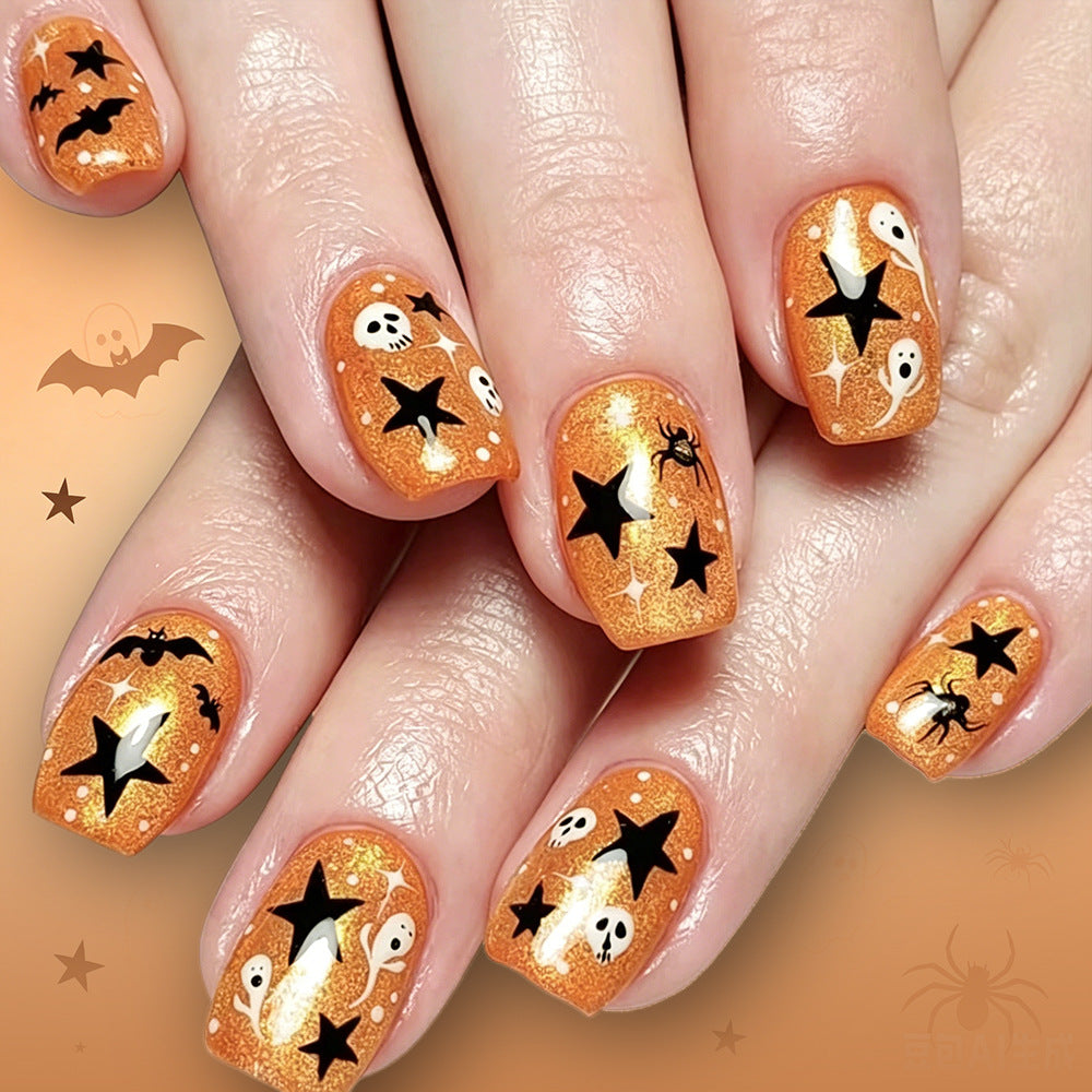 Halloween-Themed Glitter Nail Art Bowlift