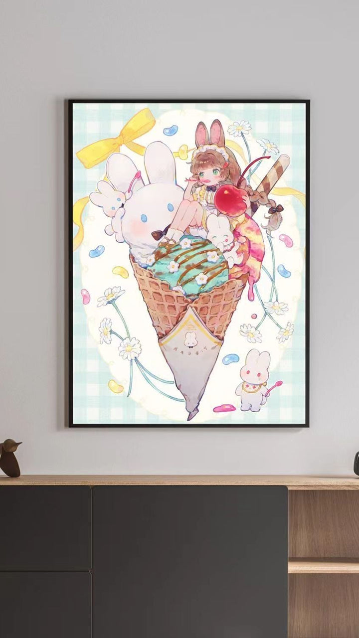 Illustrated Fantasy Character Canvas Art Print Bowlift