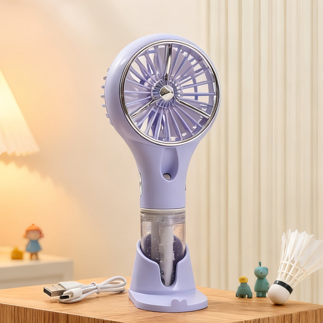 Ladies portable hand fan with spray function Bowlift