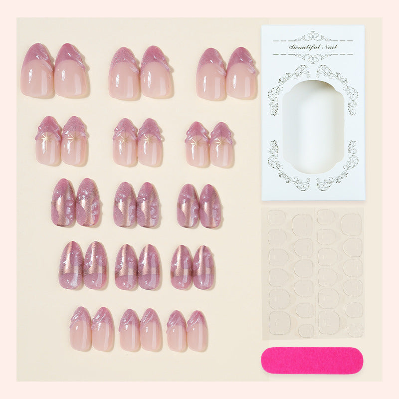 Artificial nail set with glamorous tip accents Bowlift