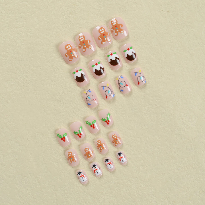 Artificial nail set with festive Christmas motifs Bowlift