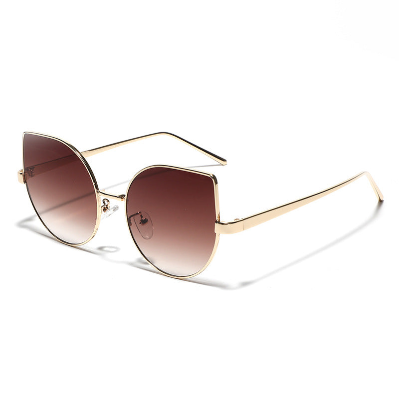 Ladies Cat-Eye Sunglasses with Polarized Lenses and Elegant Metal Frame Bowlift