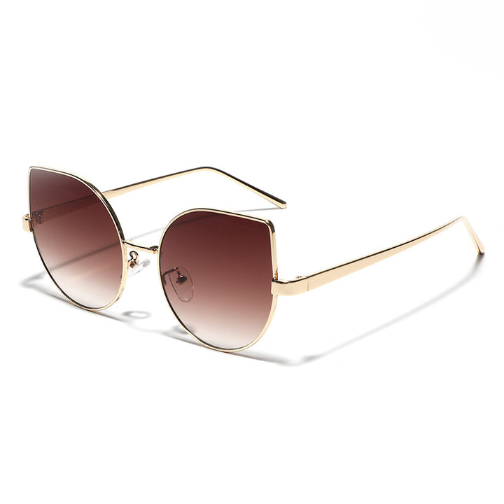 Ladies Cat-Eye Sunglasses with Polarized Lenses and Elegant Metal Frame Bowlift