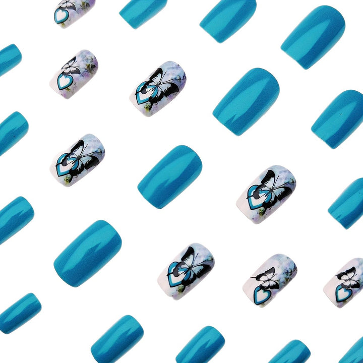 Artificial artificial nails with detailed butterfly design Bowlift