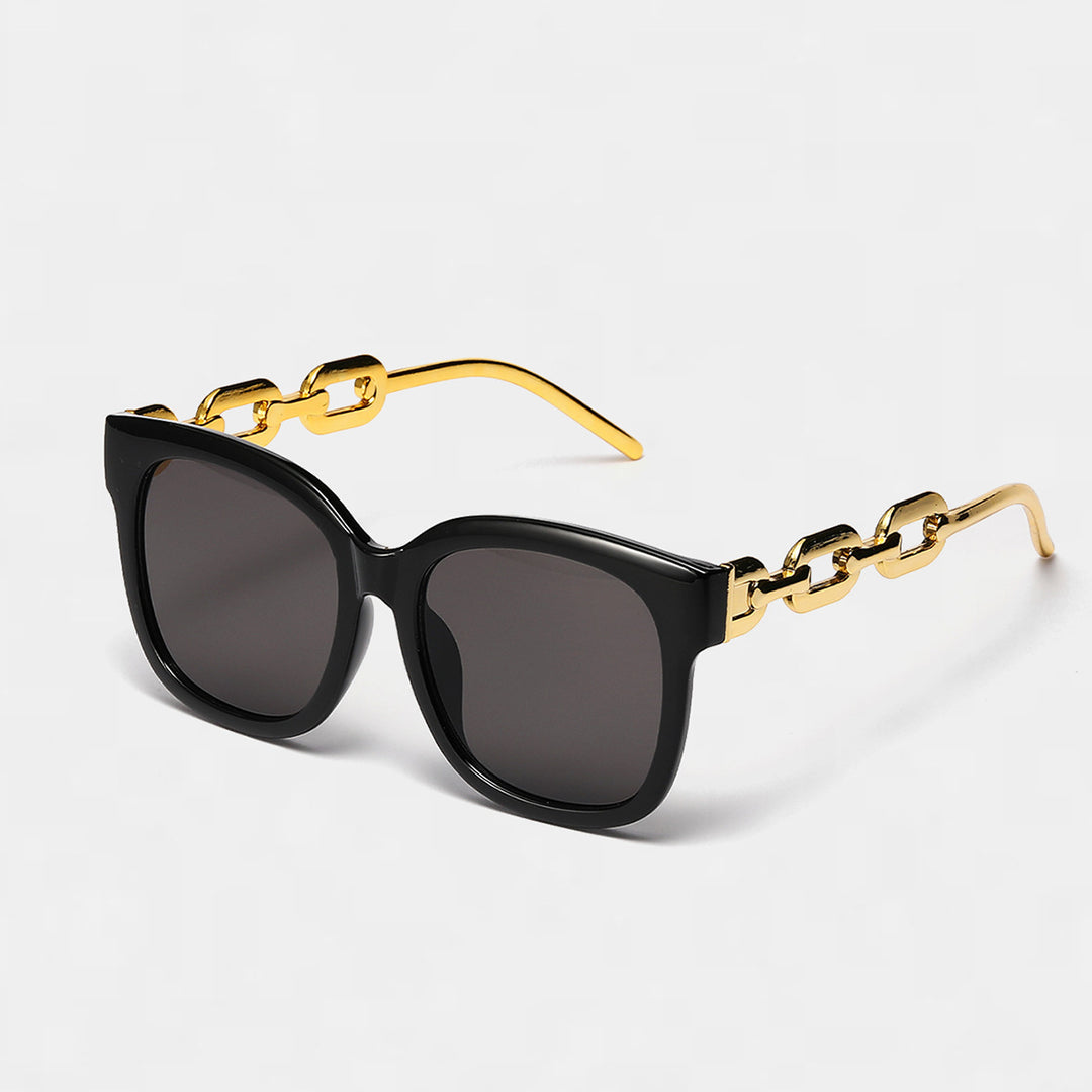 Ladies fashionable oversized sunglasses with luxurious chain frame Bowlift