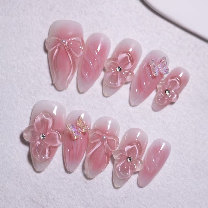 Elegant Press-On Nail Set Bowlift