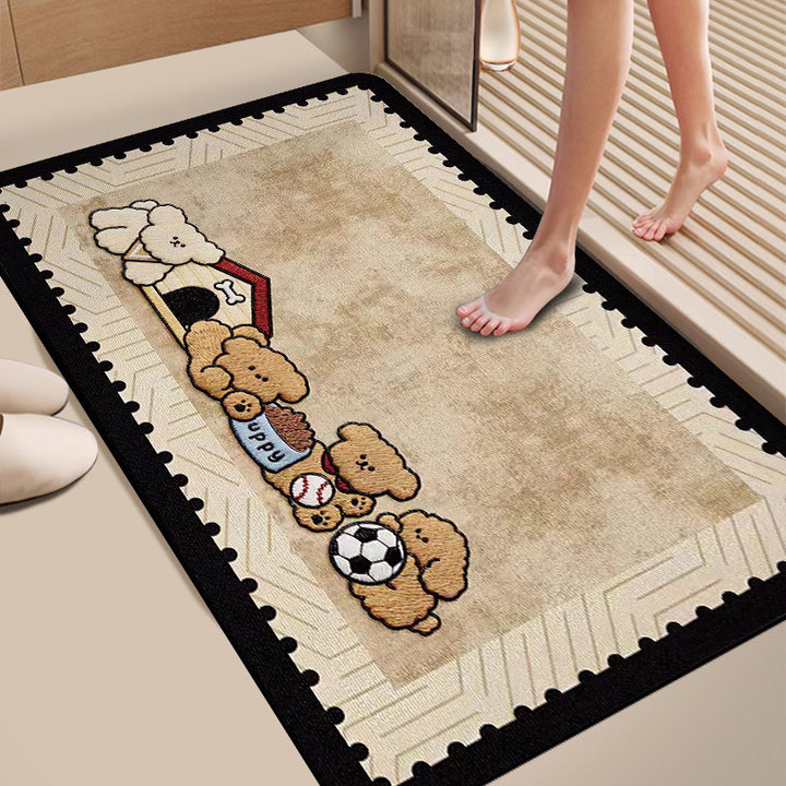 Plush Dog-Themed Bath Mat Bowlift
