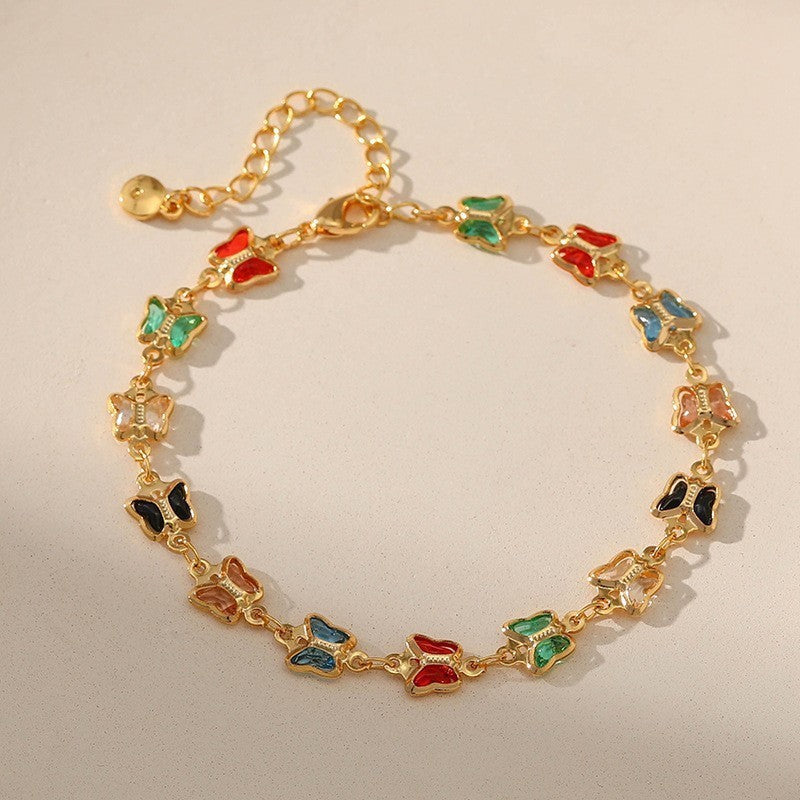 Butterfly and Daisy Charm Anklet Bowlift