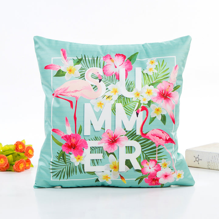 Tropical Floral Throw Pillow