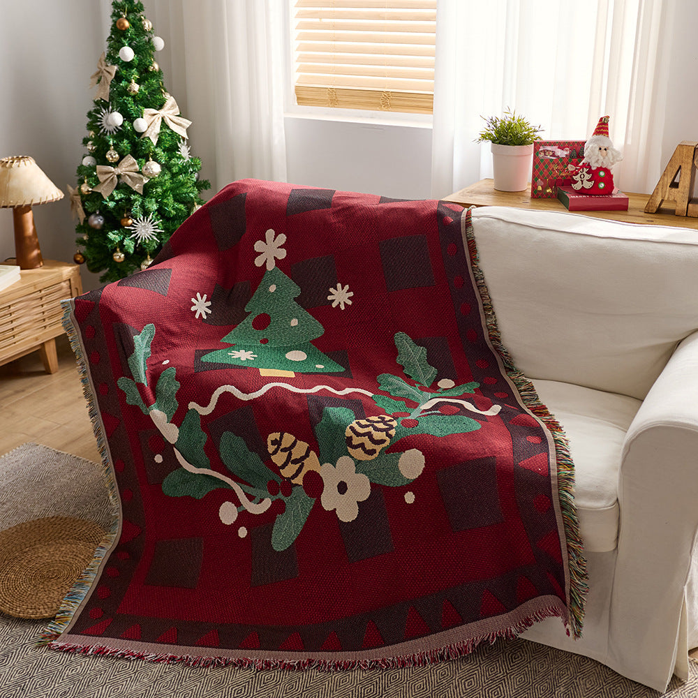 Festive Holiday-Themed Throw Blanket