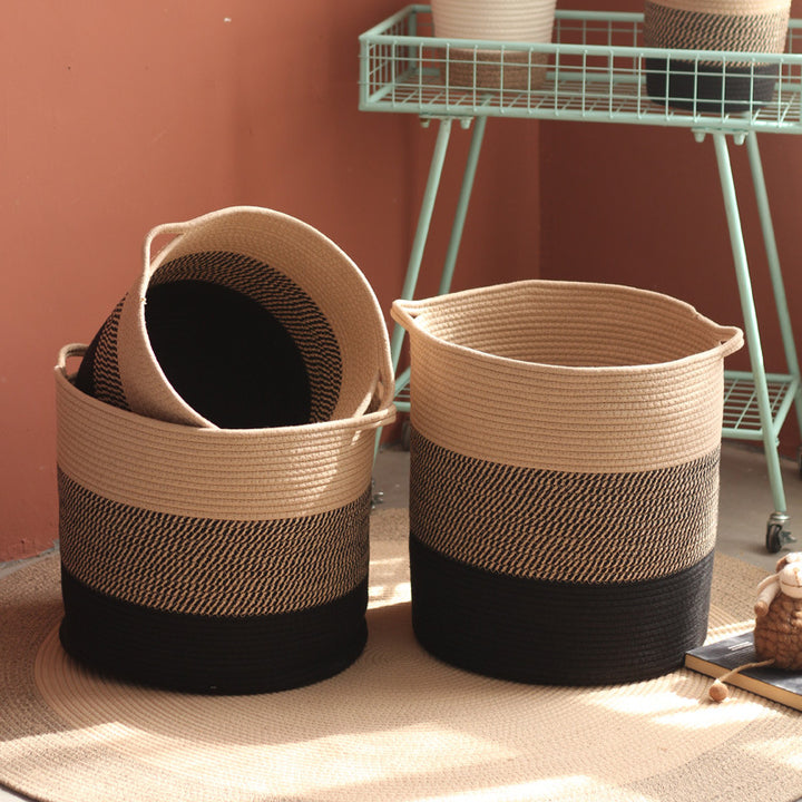 Modern storage basket with gray knit pattern Bowlift