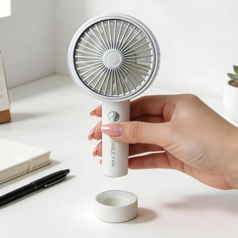 Women's portable mini hand fan with USB charging function and ergonomic handle Bowlift