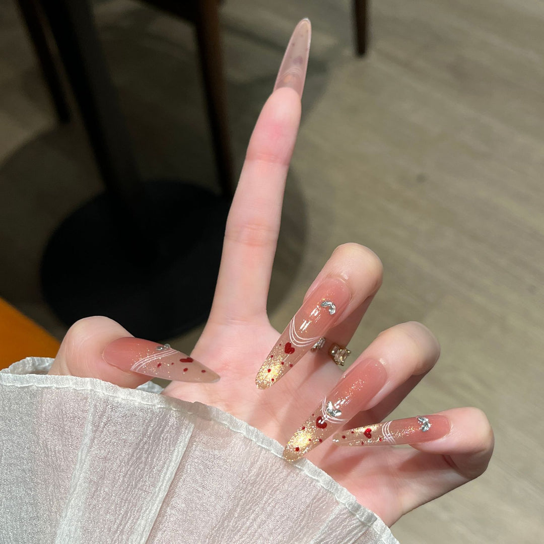 Artistic Holiday-Themed Press-On Nail Art Bowlift