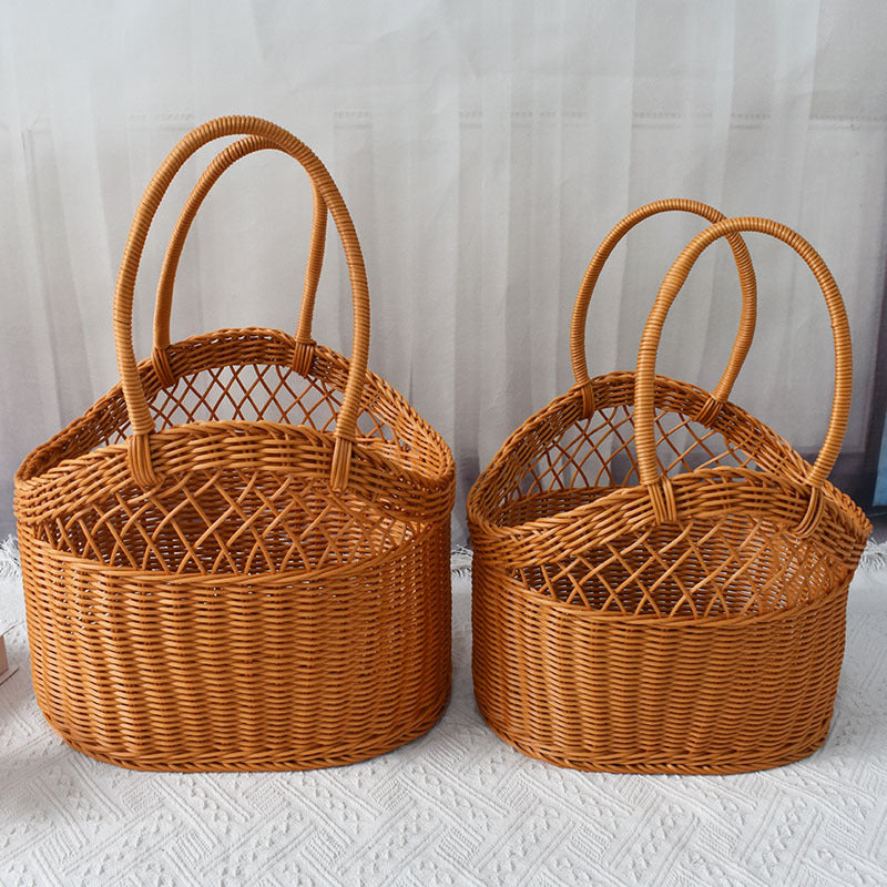 Handwoven Market Tote Basket Bowlift