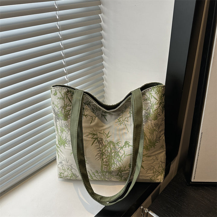 Stylish Bamboo Print Tote Bag Bowlift