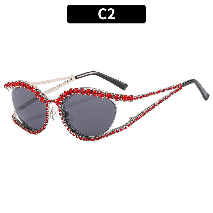 Glamorous Rhinestone Cat-Eye Sunglasses