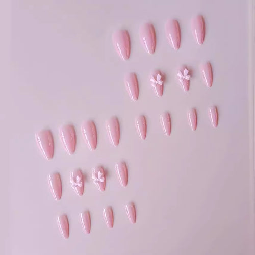 Artificial nails with elegant bow accents Bowlift