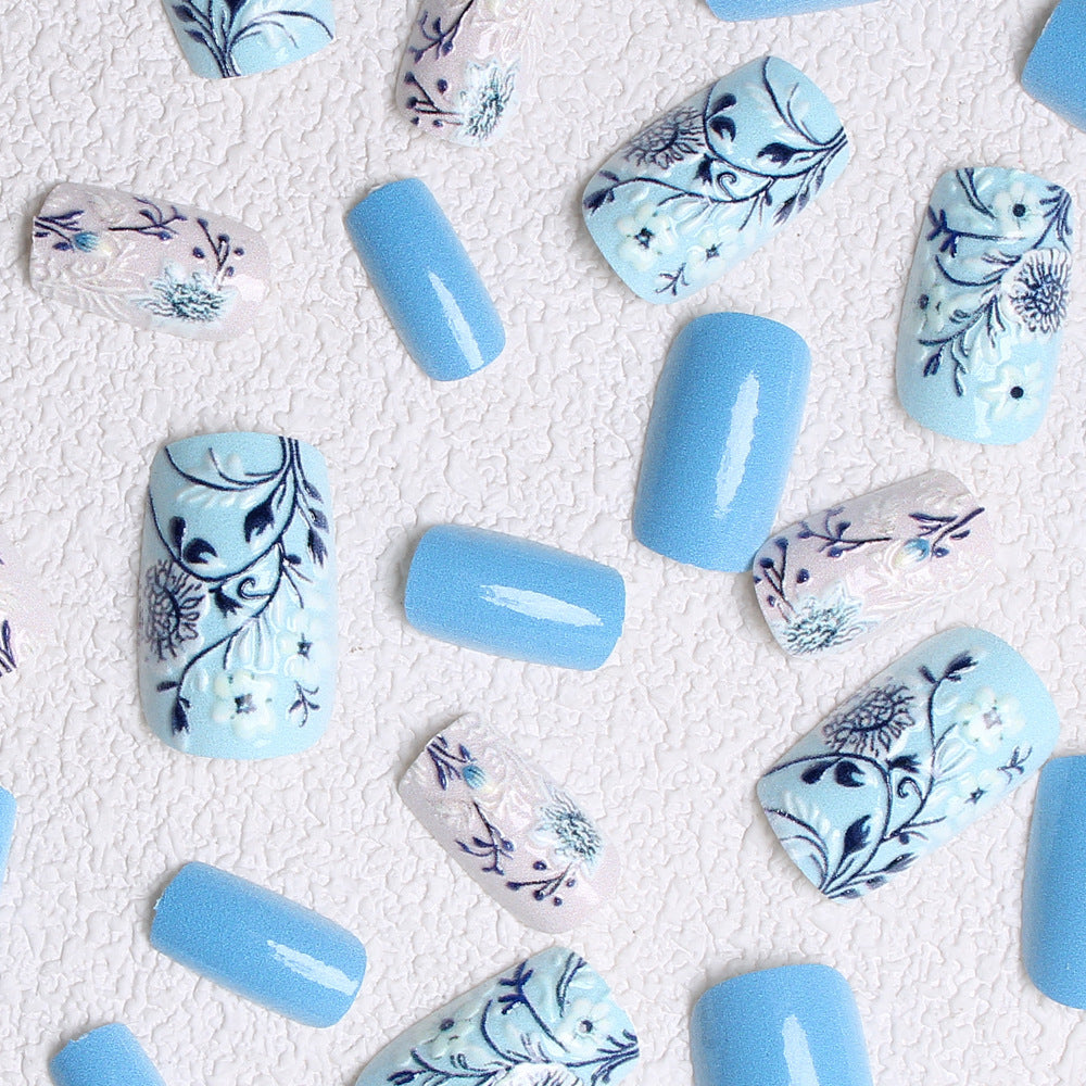 Botanical Floral Press-On Nail Art Bowlift