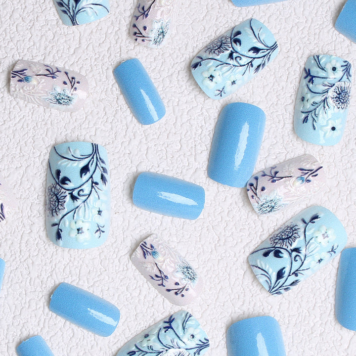 Botanical Floral Press-On Nail Art Bowlift