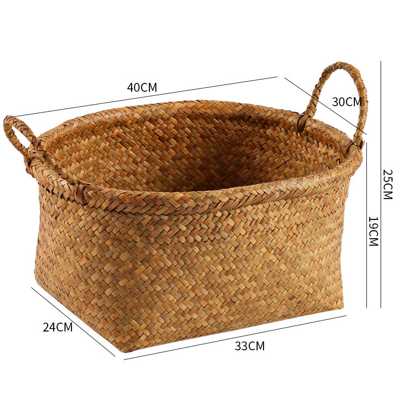 Unisex Natural Fiber Storage Basket with Wide Rim Bowlift